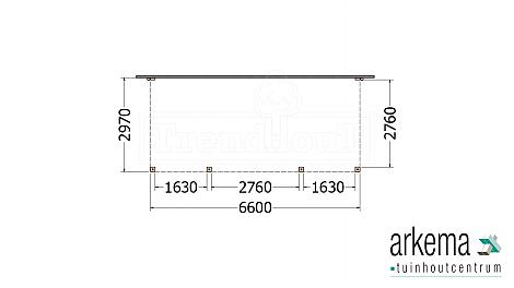 Aanbouwveranda Modena 6600x3000x2700mm (bxdxh)