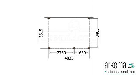 Aanbouwveranda Modena 4850x3650x2700mm (bxdxh) rechts