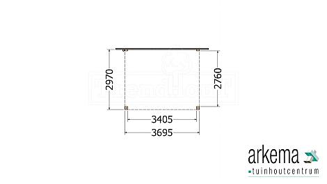 Aanbouwveranda Modena 3700x3000x2700mm (bxdxh)