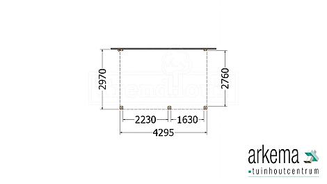 Aanbouwveranda Modena 4300x3000x2700mm (bxdxh) rechts