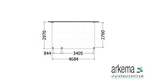 Aanbouwveranda Modena 4700x3000x2700mm (bxdxh) links