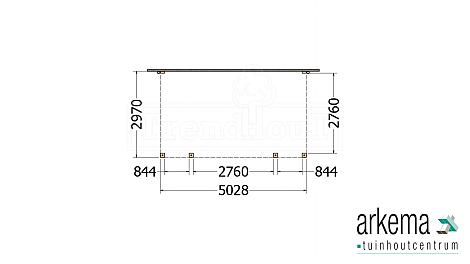 Aanbouwveranda Modena 5050x3000x2700mm (bxdxh)