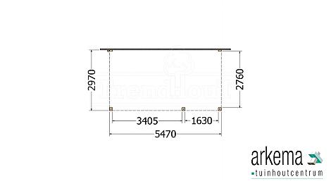 Aanbouwveranda Modena 5500x3000x2700mm (bxdxh) rechts