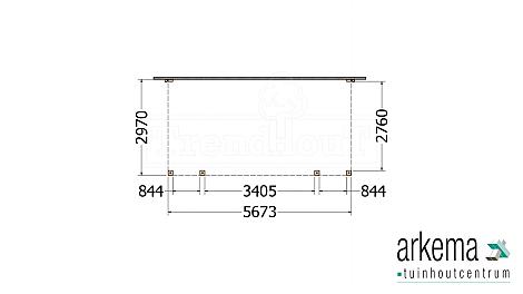 Aanbouwveranda Modena 5700x3000x2700mm (bxdxh)