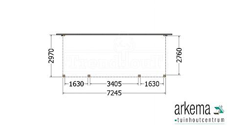 Aanbouwveranda Modena 7200x3000x2700mm (bxdxh)