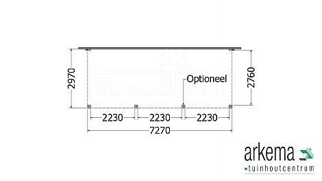 Aanbouwveranda Modena 7300x3000x2700mm (bxdxh) links