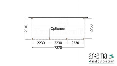 Aanbouwveranda Modena 7300x3000x2700mm (bxdxh) rechts