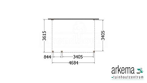 Aanbouwveranda Modena 4700x3650x2700mm (bxdxh) links