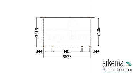 Aanbouwveranda Modena 5700x3650x2700mm (bxdxh)