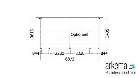 Aanbouwveranda Modena 6900x3650x2700mm (bxdxh)