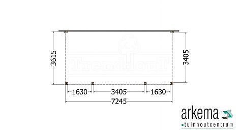 Aanbouwveranda Modena 7200x3650x2700mm (bxdxh)