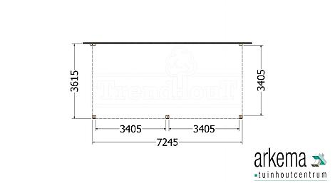 Aanbouwveranda Modena 7250x3650x2700mm (bxdxh)