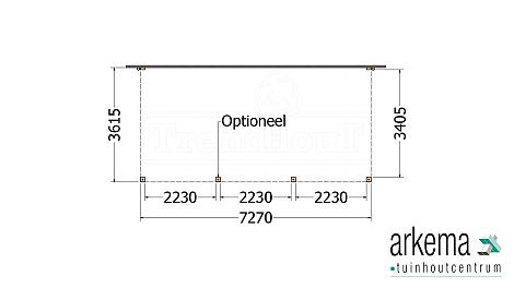 Aanbouwveranda Modena 7300x3650x2700mm (bxdxh) rechts