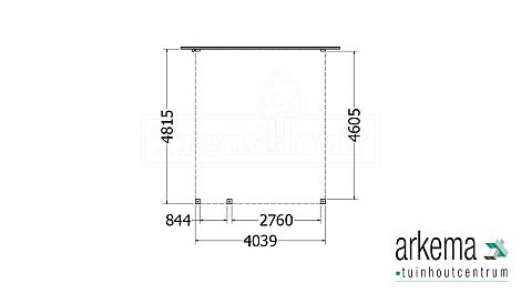 Aanbouwveranda Modena 4050x4850x2700mm (bxdxh) links