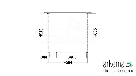 Aanbouwveranda Modena 4700x4850x2700mm (bxdxh) links