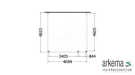 Aanbouwveranda Modena 4700x4850x2700mm (bxdxh) rechts