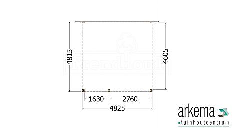 Aanbouwveranda Modena 4850x4850x2700mm (bxdxh) links