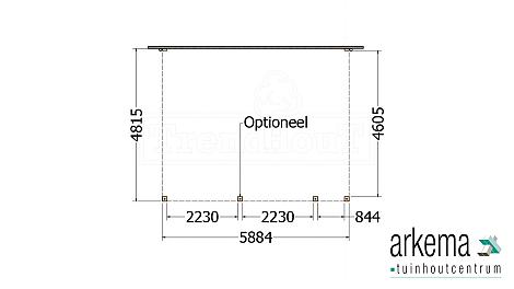 Aanbouwveranda Modena 5900x4850x2700mm (bxdxh) rechts