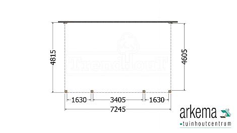 Aanbouwveranda Modena 7200x4850x2700mm (bxdxh)