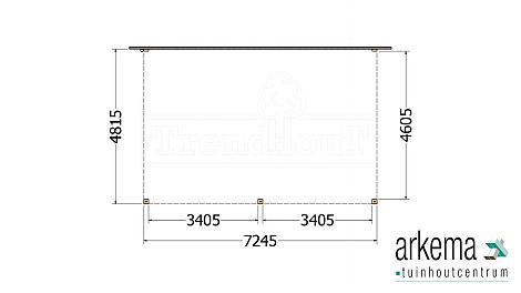 Aanbouwveranda Modena 7250x4850x2700mm (bxdxh)