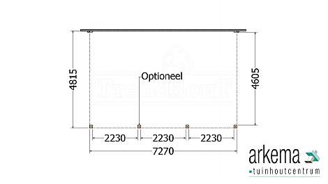 Aanbouwveranda Modena 7300x4850x2700mm (bxdxh) rechts