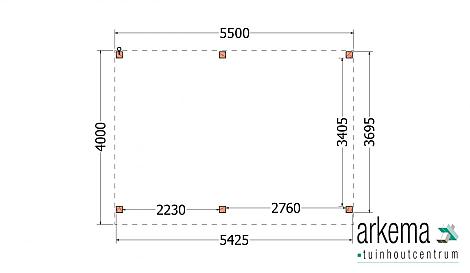 Buitenverblijf Refter XL 5500x4000x2600mm (bxdxh)