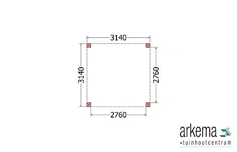 Buitenverblijf Palermo XXL 3150x3150x2450mm (bxdxh)