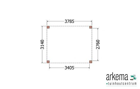 Buitenverblijf Palermo XXL 3800x3150x2450mm (bxdxh)