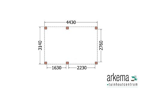 Buitenverblijf Palermo XXL 4450x3150x2450mm (bxdxh)