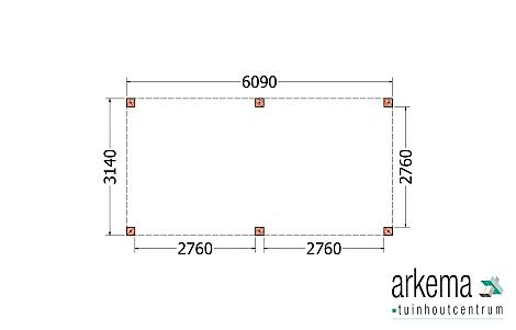 Buitenverblijf Palermo XXL 6100x3150x2450mm (bxdxh)