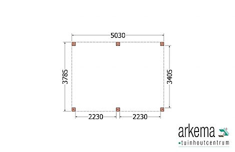 Buitenverblijf Palermo XXL 5050x3800x2450mm (bxdxh)