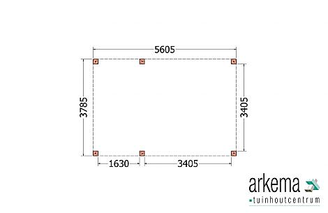 Buitenverblijf Palermo XXL 5650x3800x2450mm (bxdxh)