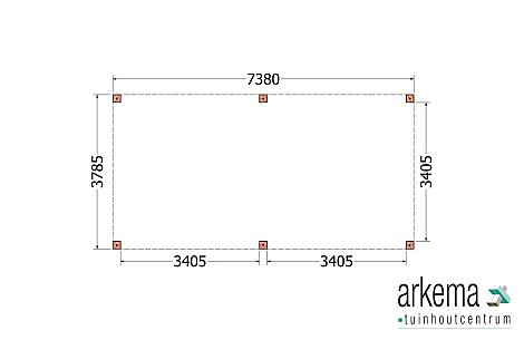 Buitenverblijf Palermo XXL 7400x3800x2450mm (bxdxh)