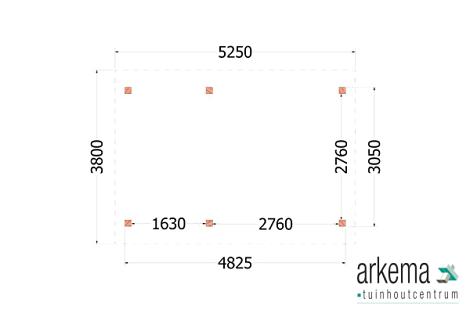 Buitenverblijf Zadeldak XL 5250x3800x3950mm (bxdxh)