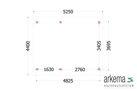 Buitenverblijf Zadeldak XL 5250x4400x4250mm (bxdxh)