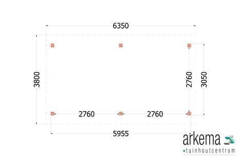 Buitenverblijf Zadeldak XL 6350x3800x3950mm (bxdxh)