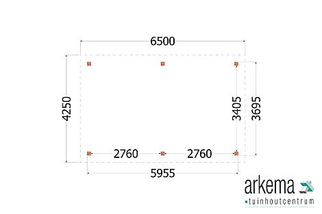 Buitenverblijf Florence 6500x4250x2600mm (bxdxh)