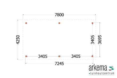 Buitenverblijf Florence 7800x4250x2600mm (bxdxh)