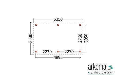 Buitenverblijf Siena 5350x3500x2500mm (bxdxh)