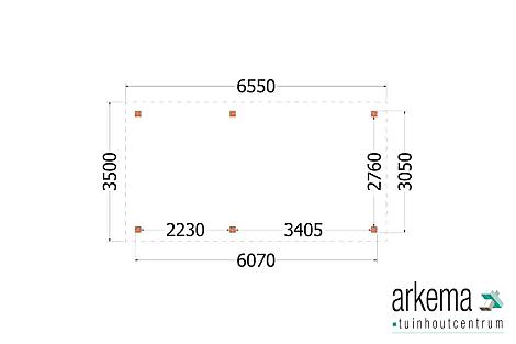 Buitenverblijf Siena 6550x3500x2500mm (bxdxh)