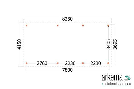 Buitenverblijf Siena 8250x4150x2500mm (bxdxh)