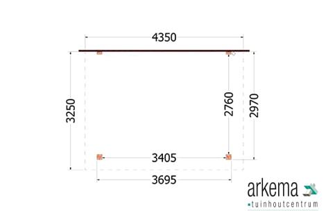 Aanbouwveranda Lucca 4350x3250x2600mm (bxdxh)