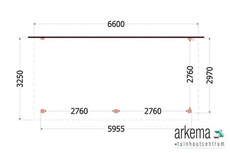 Aanbouwveranda Lucca 6600x3250x2600mm (bxdxh)