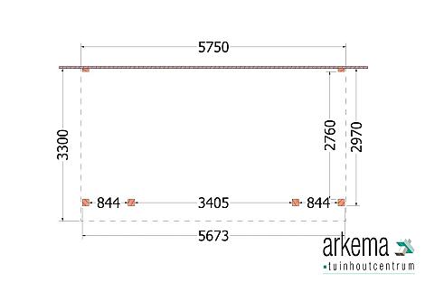 Aanbouwveranda Ancona 5750x3300x2600mm (bxdxh)