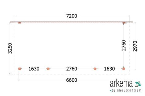 Aanbouwveranda Lucca 7200x3250x2600mm (bxdxh)