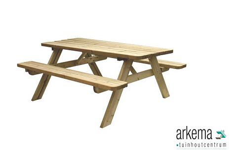 Picknicktafel Easy, 40 mm dik, bladmaat 180 x 70 cm, groen geïmpregneerd.