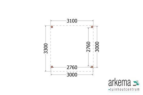 Buitenverblijf Casa 3100x3300x2600mm (bxdxh)