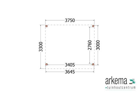 Buitenverblijf Casa 3750x3300x2600mm (bxdxh)