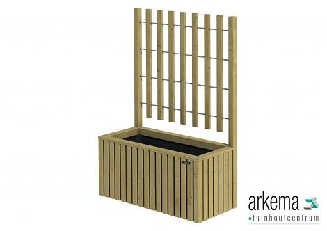 Trellis bloembak Elan 130 Excellent, 89 x 42 x 42 cm hoogte 130 cm, groen geïmpregneerd.