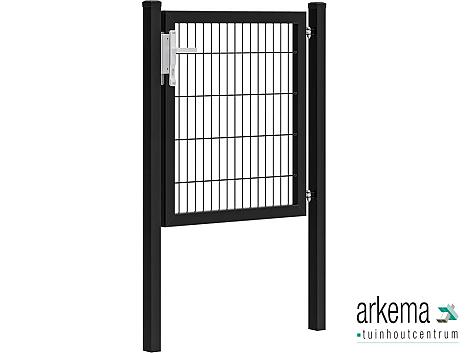 Hillfence metalen enkele poort Premium-line inclusief slot, 100 x 100 cm, zwart.